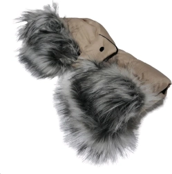 Rukávnik na kočík 2v1 s kožušinkou latte New Baby