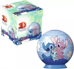 3D puzzleball DISNEY Stitch a Angel 54 dielikov