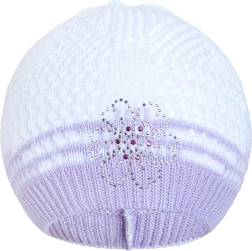 Pletená čiapočka New Baby kvetinka fialová 3–4 roky