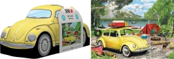 Puzzle v plechovej krabičke VOLKSWAGEN Chrobák v kempe 550 dielikov