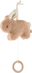 Závesná hudobná hračka zajačik s dreveným krúžkom