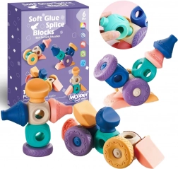 Woopie zmyslové konštrukčné kocky na stláčanie, 13 dielov