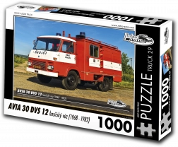 Puzzle Retro-autá Truck AVIA 30 DVS 12 hasičský voz 1000 dielikov