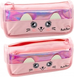 Školský peračník s motívom mačky ružový