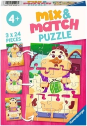 Ravensburger puzzle Mix & Match: moji priatelia z farmy 3×24 dielikov