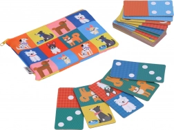 Petit Collage domino 2v1 psíky a čísla