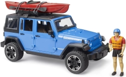 Bruder Jeep Wrangler Rubicon s kajakom a figúrkou v mierke 1:16