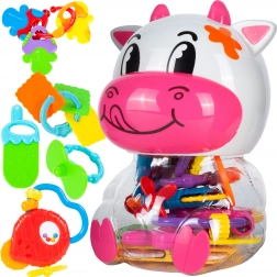 Hrkálky pre bábätko v krabičke Kravička