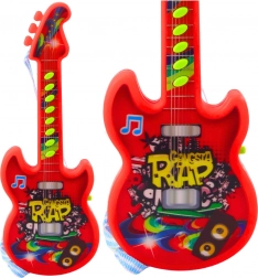 Detská elektrická gitara s melódiami a solmizáciou červená