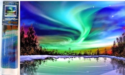 NORIMPEX Diamantové maľovanie Polárna noc nad jazerom 30x40 cm