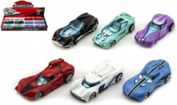 Kovové športové autíčko 8 cm na zotrvačník – mix farieb, 12 ks v boxe