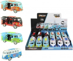 retro autobus na zotrvačník so svetlom a zvukom 12 cm