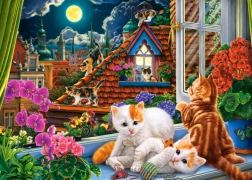 Puzzle 180 dielikov Kittens on the Roof