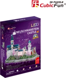 Svietiace 3D puzzle zámok Neuschwanstein 128 dielikov