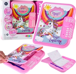 Elektronický denník s kódom jednorožec ružový