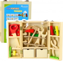 Drevená sada malého kutila v kufríku, 35 dielov