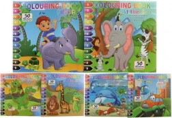 Omaľovánky so samolepkami – maľovanie podľa čísel, 5 listov a 2 archy samolepiek