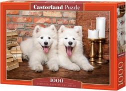 Puzzle 1000 ks Samoyed Šteniatka Pozdravujú