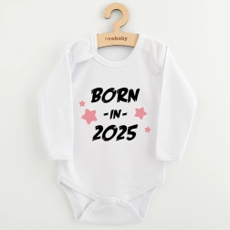 Detské body s potlačou New Baby Born in 2025, ružové, veľ. 56 (0–3 mesiace)
