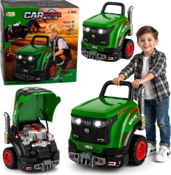 Traktor malého mechanika na skrutkovanie so svetlami, zvukmi a parou