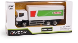 Kovový model nákladného auta SCANIA CASTROL 1:64 s pull-back pohonom