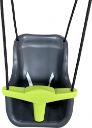 Plastová detská hojdačka s bezpečnostným pásom, antracit