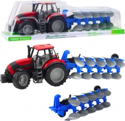 Traktor s pluhom červený 50 cm