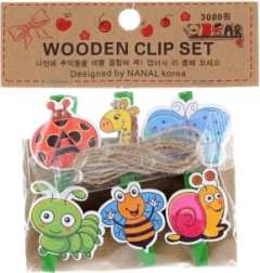 Drevené klipy so zvieratkami, 6 ks