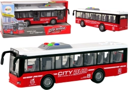 Autobus na batérie s trecím pohonom a svetlami a zvukmi 1:16 – Červená