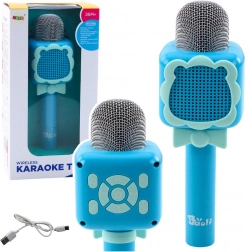 Bezdrôtový Mikrofón Bluetooth Karaoke Nahrávanie Zmena Hlasu Modrý
