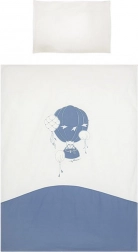 Detské bavlnené obliečky do postieľky BELISIMA Ballons 90 × 120 cm, modré, 3-dielne
