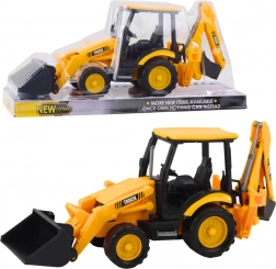 Stavebný bager s dvoma lyžicami – žltý