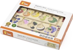 Drevený magnetický labyrint na učenie farieb a počítania