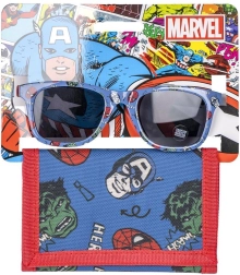 Súprava detských okuliarov a peňaženky Avengers - 1 kus