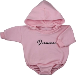 Dojčenské teplákové body s kapucňou Koala Dreamer ružové