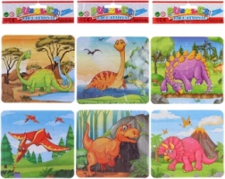 Puzzle a omaľovánky 2v1 – dinosaury, 2×16 dielikov, 3 varianty
