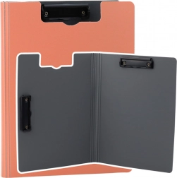 Ružová doska s obalom a dvoma klipsami A4