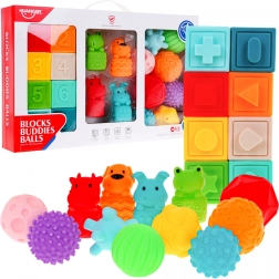 Mega sada 20 zvieracích loptičiek pre deti 6m+ Senzorická hračka Rehabilitácia rúk