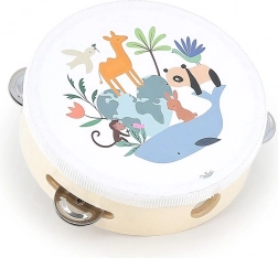 Drevená tamburína Zvieratá sveta od Sarah Betz