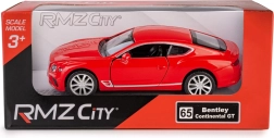 Kovový model auta rmz city bentley continental gt 1:39 červený