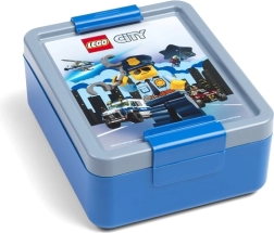 Lego City box na desiatu modrý