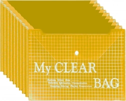 Priehľadná obálka na dokumenty s drukom A4 žltá – 20 ks