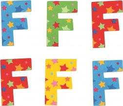 Bigjigs Toys drevené písmeno F s hviezdičkami