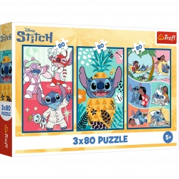 Puzzle Lilo & Stitch: Tri Puzzle v Jednom - Stitch 3x80 Dielikov