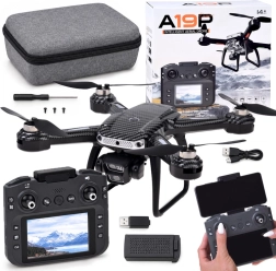 RC dron A19P s HD kamerou, ovládačom s displejom a vyhýbaním sa prekážkam