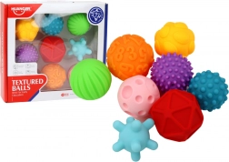 Senzorické loptičky rôznorodých textúr 8 ks farebné