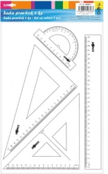 sada pravítok 4 ks transparentná