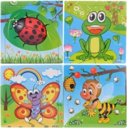 Drevené puzzle zvieratká 9 dielikov