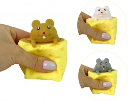 Plyšová syrová myška Squishy – senzorická Pop It myš