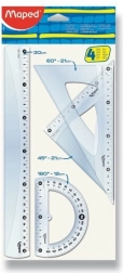 Maped sada pravítok Classic, 4‑dielna priehľadná